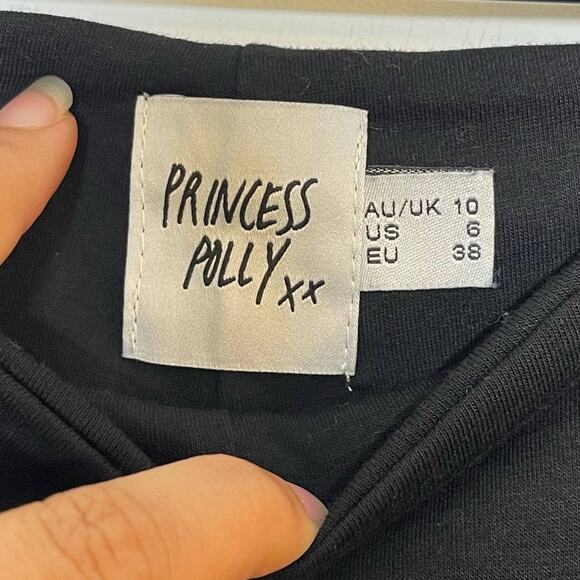Princess Polly Flare Pants Size 6 Black Stretchy Strappy Waist Euphoria Stretch - Picture 10 of 10